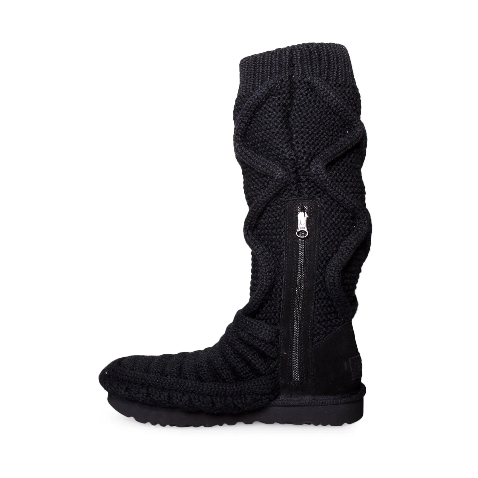 UGG Classic Tall Chunky Knit Black Boots - Women's Walmart Knee High Boots
