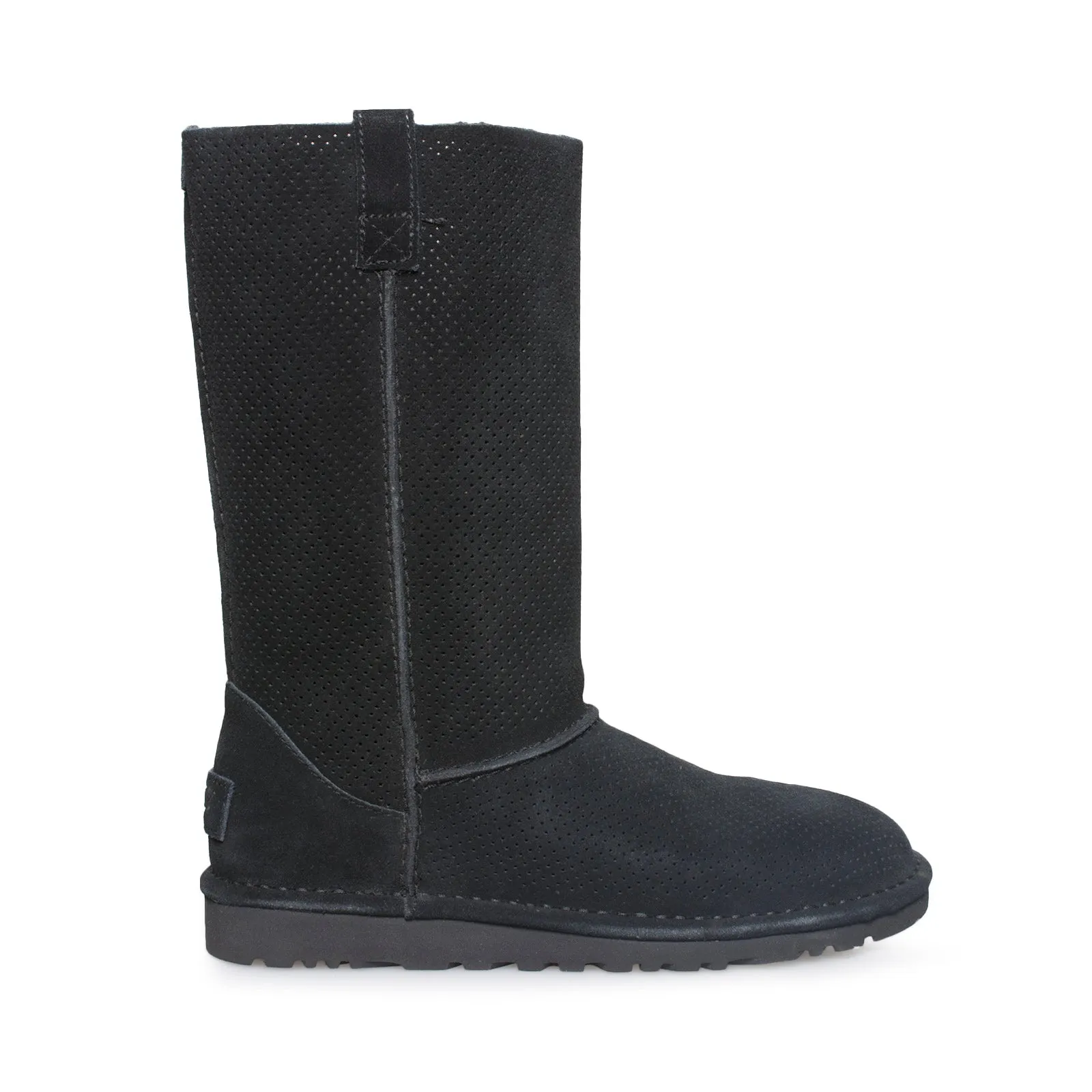 Ladies Winter Boots UGG Classic Unlined Tall Perf Black Boots