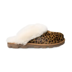 UGG Coquette Leopard Natural Slippers - Women's Open Toe Fluffy Slippers