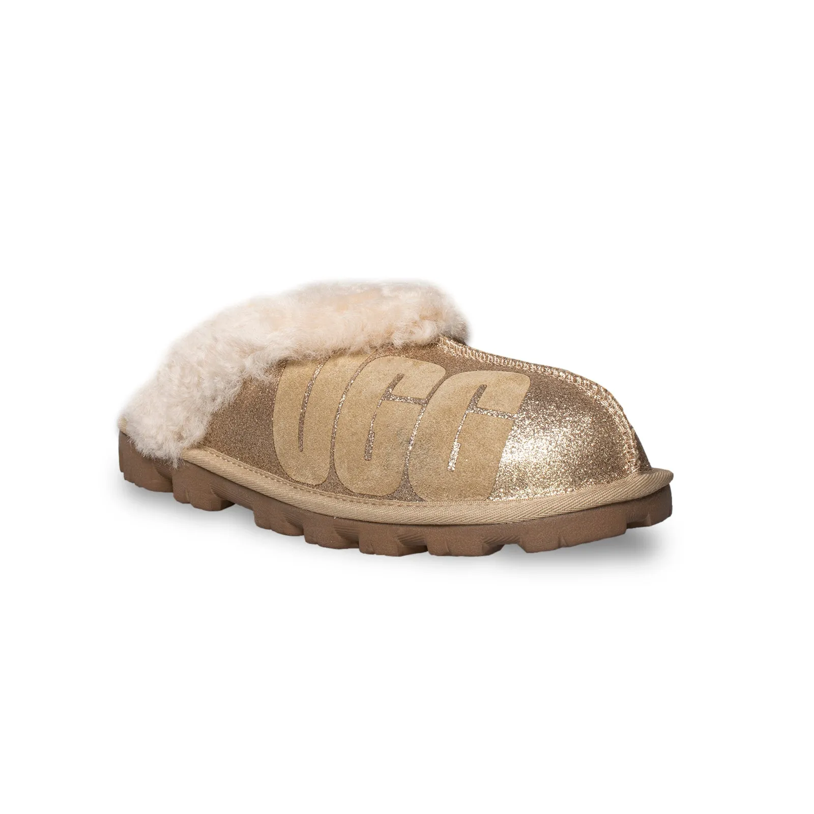 Flip Flops Vs Slides UGG Coquette UGG Sparkle Gold Slippers - Women's