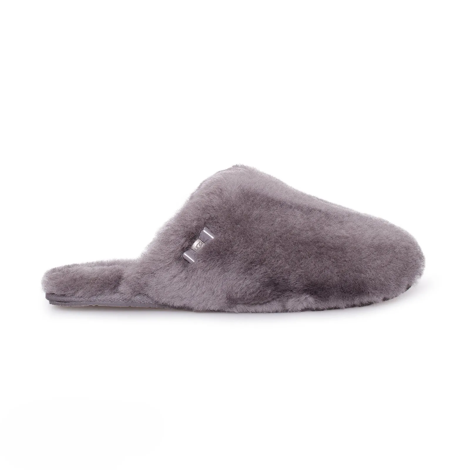 UGG Fluff Clog Grey Slippers - Women's Slippers Funkette