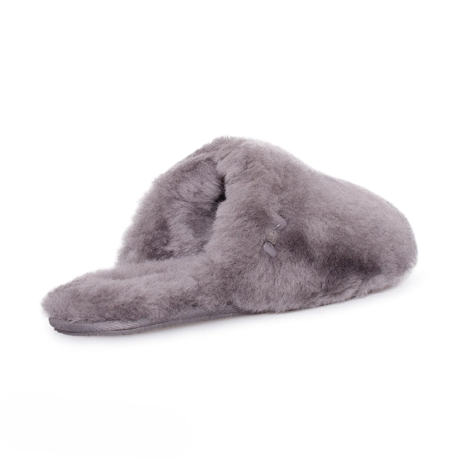 UGG Fluff Clog Grey Slippers - Women's Swedish Slippers