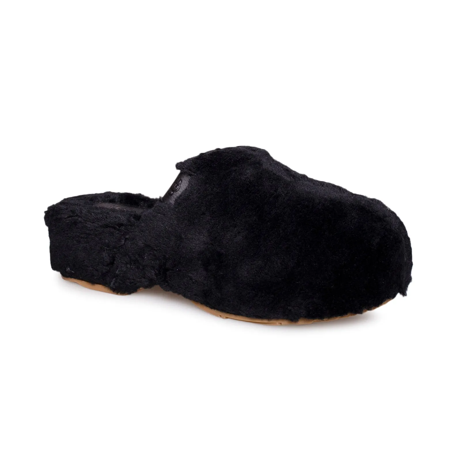 Slippers Dupes UGG Fuzz Sugar Clog Black Shoes - Women's