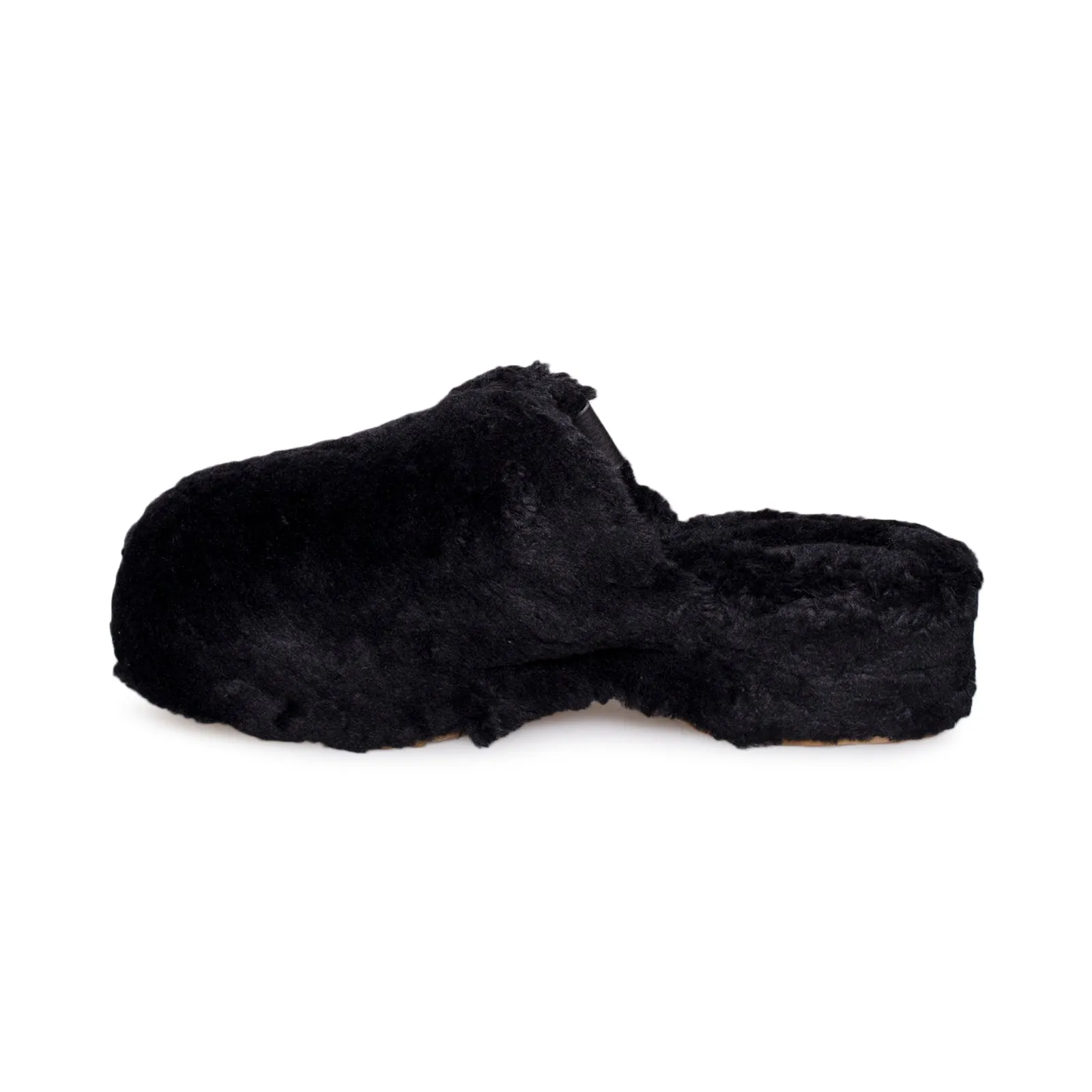 Warmies Slippers UGG Fuzz Sugar Clog Black Shoes - Women's