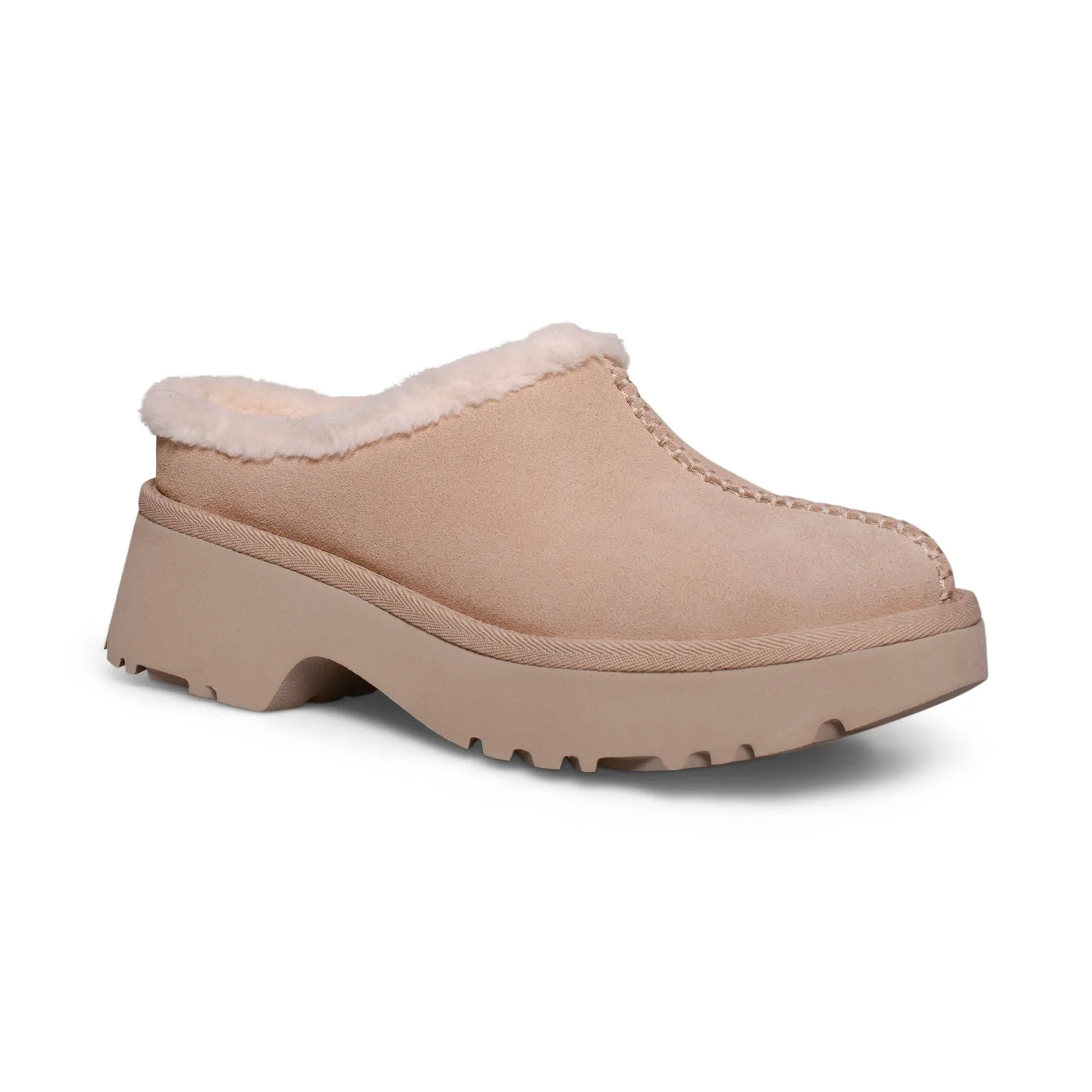 UGG New Heights Cozy Clog Driftwood Shoes - Women's Bratz Slippers