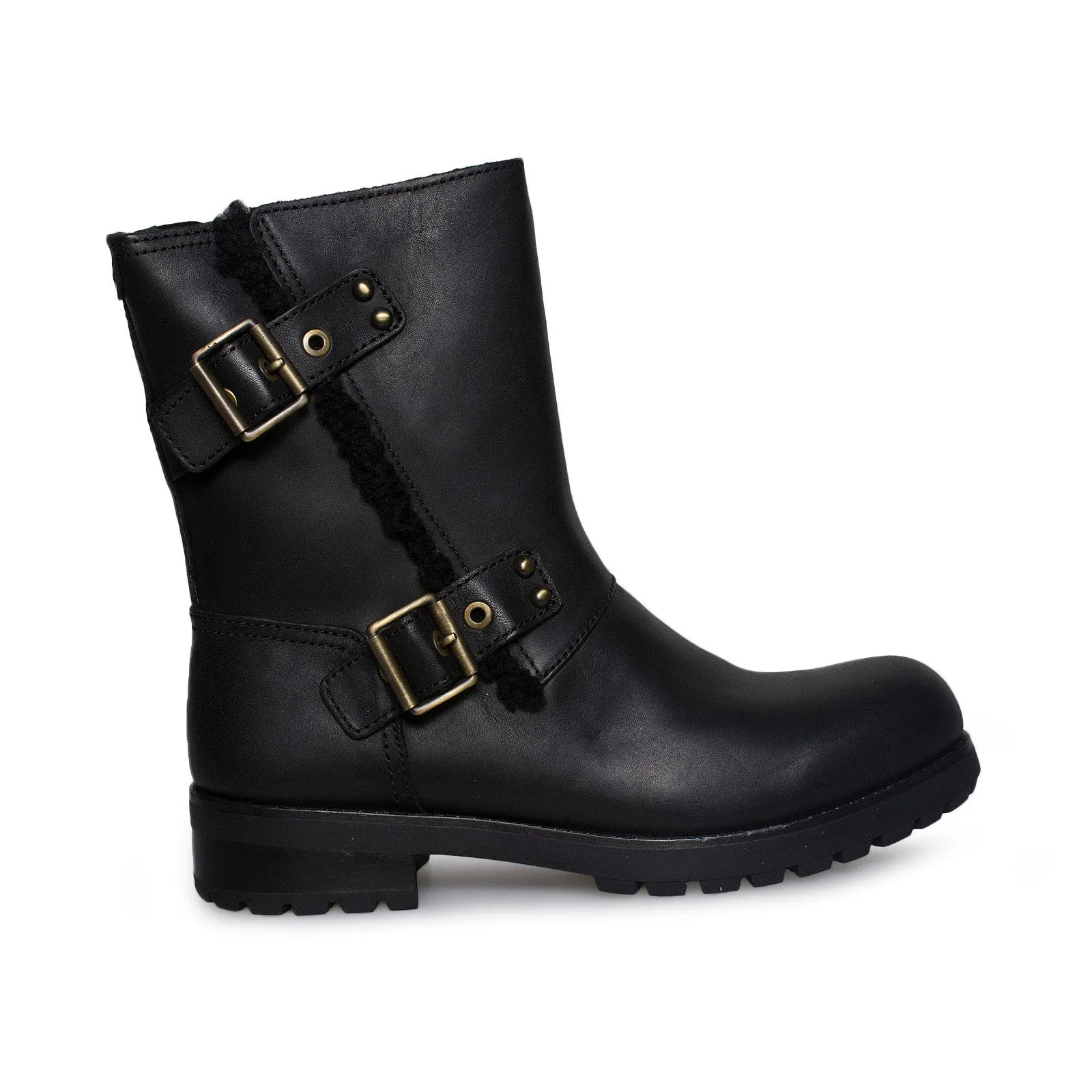 UGG Niels Black Boots Platform Leather Boots