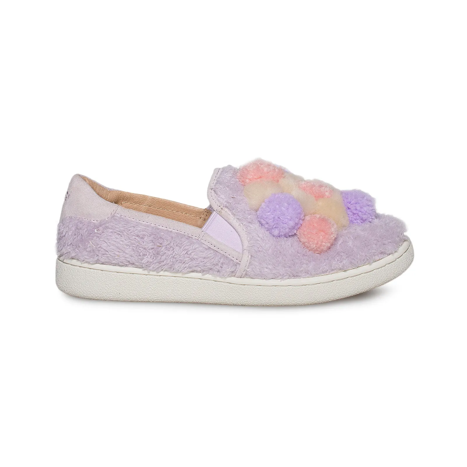 UGG Ricci Pom Pom Lavender Fog Shoes - Women's Safest Slippers For Elderly