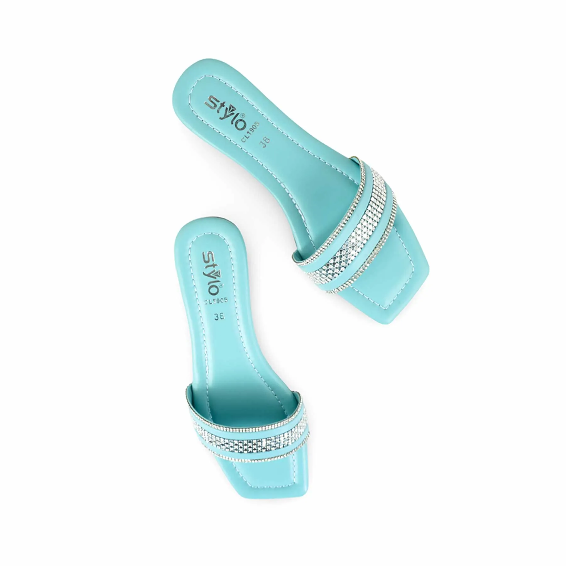 T.j. Slippers Aqua Green Casual Slipper For Women CL1905