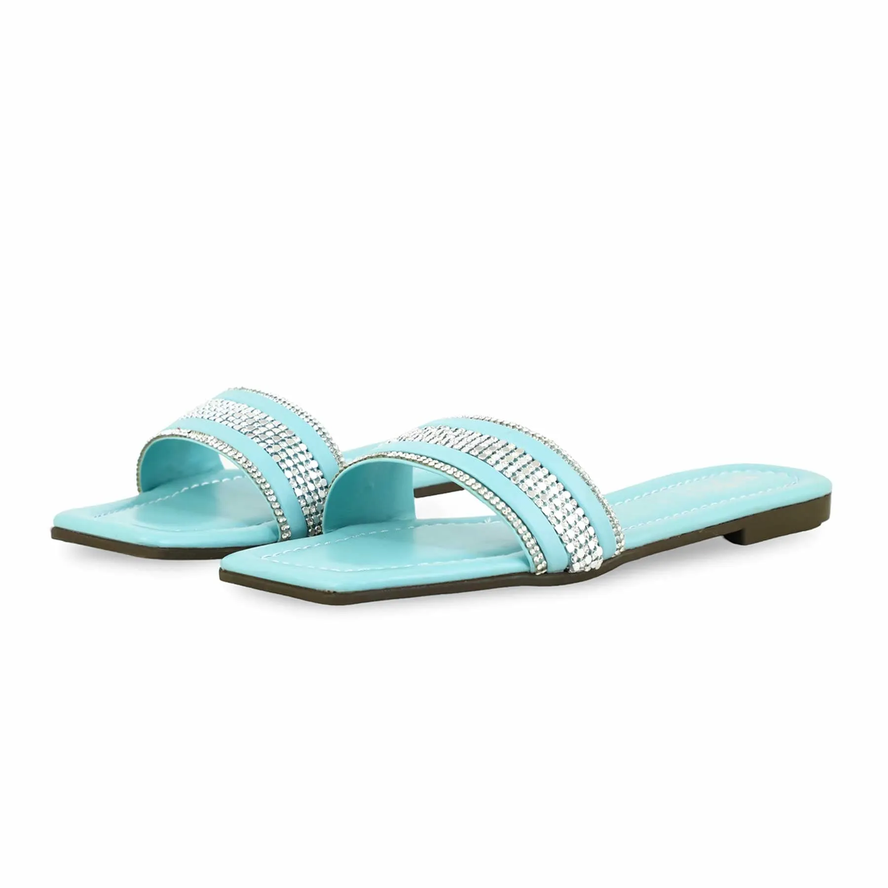 Slippers The Cat Aqua Green Casual Slipper For Women CL1905