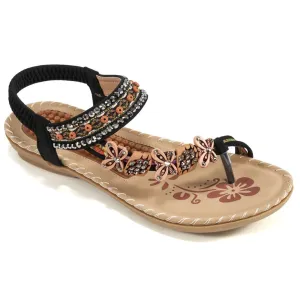 Women Summer Sandals Rhinestone Flats Sandals Female Casual Comfortable Massage Beach Shoes Flats Macys Shoes