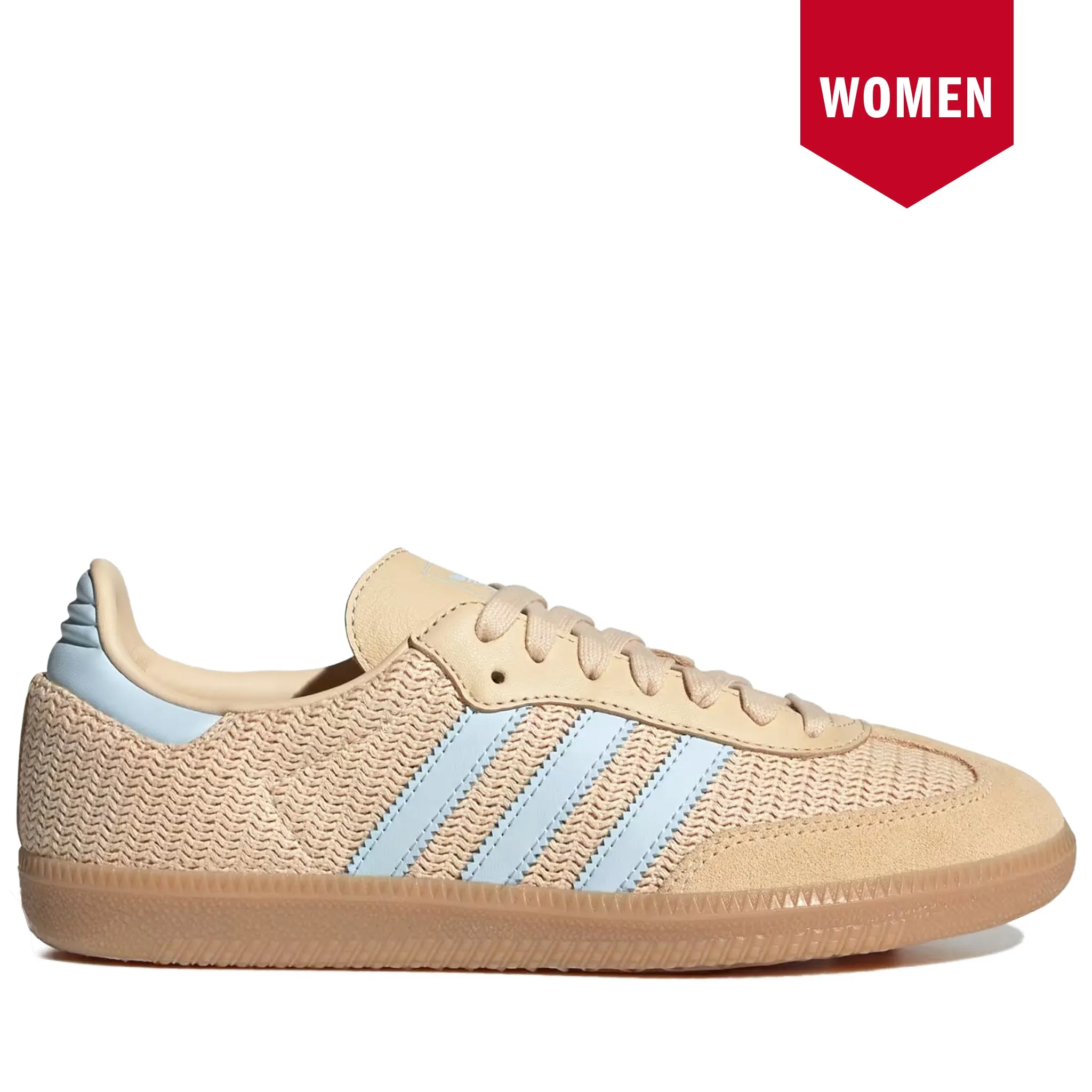Women's Adidas Samba OG - Black/Sand Strata/Sky Tint Dress Sneakers