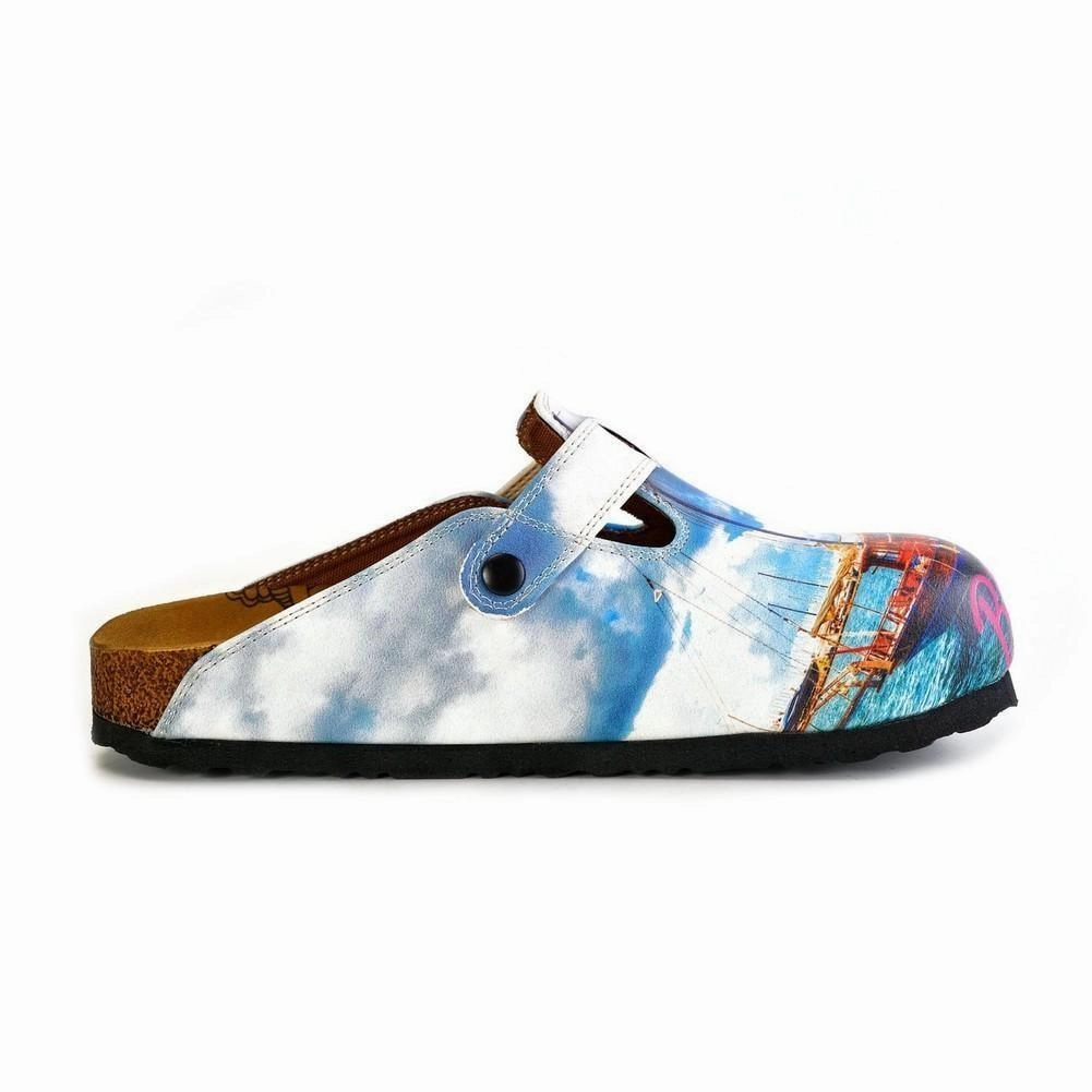 Green and Pink Colored and Flowered, Welcome Bodrum Written Patterned Clogs - WCAL368 High Heels Ballet Boots