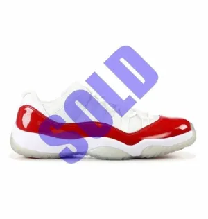 Wingtip Sneakers Nike Air Jordan 11 XI Retro Low White Red New Size 12