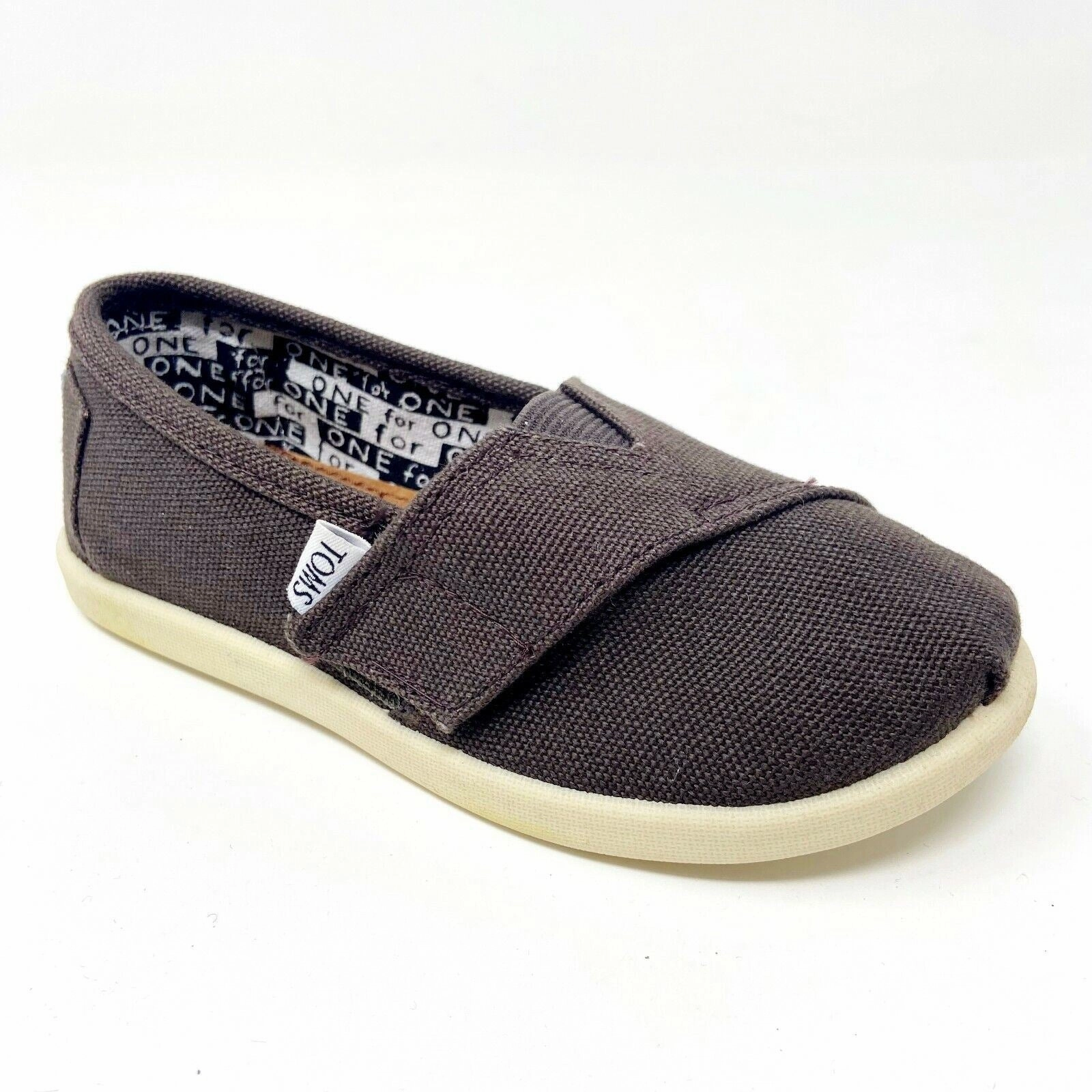 Toms Classics Chocolate Brown Tiny Toddler Slip On Casual Canvas Flat Shoes Shoes For Feet Walking