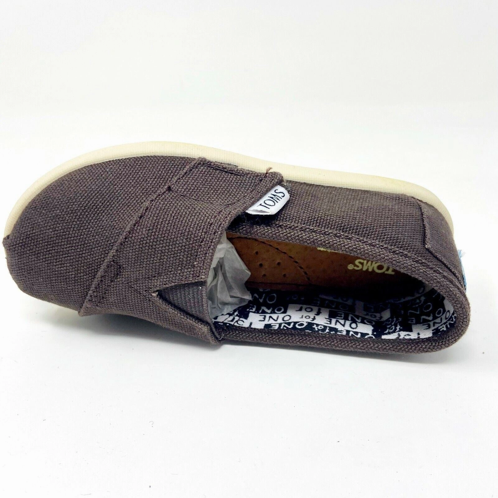 Toms Classics Chocolate Brown Tiny Toddler Slip On Casual Canvas Flat Shoes Best Dress Shoes For Wide Flat Feet
