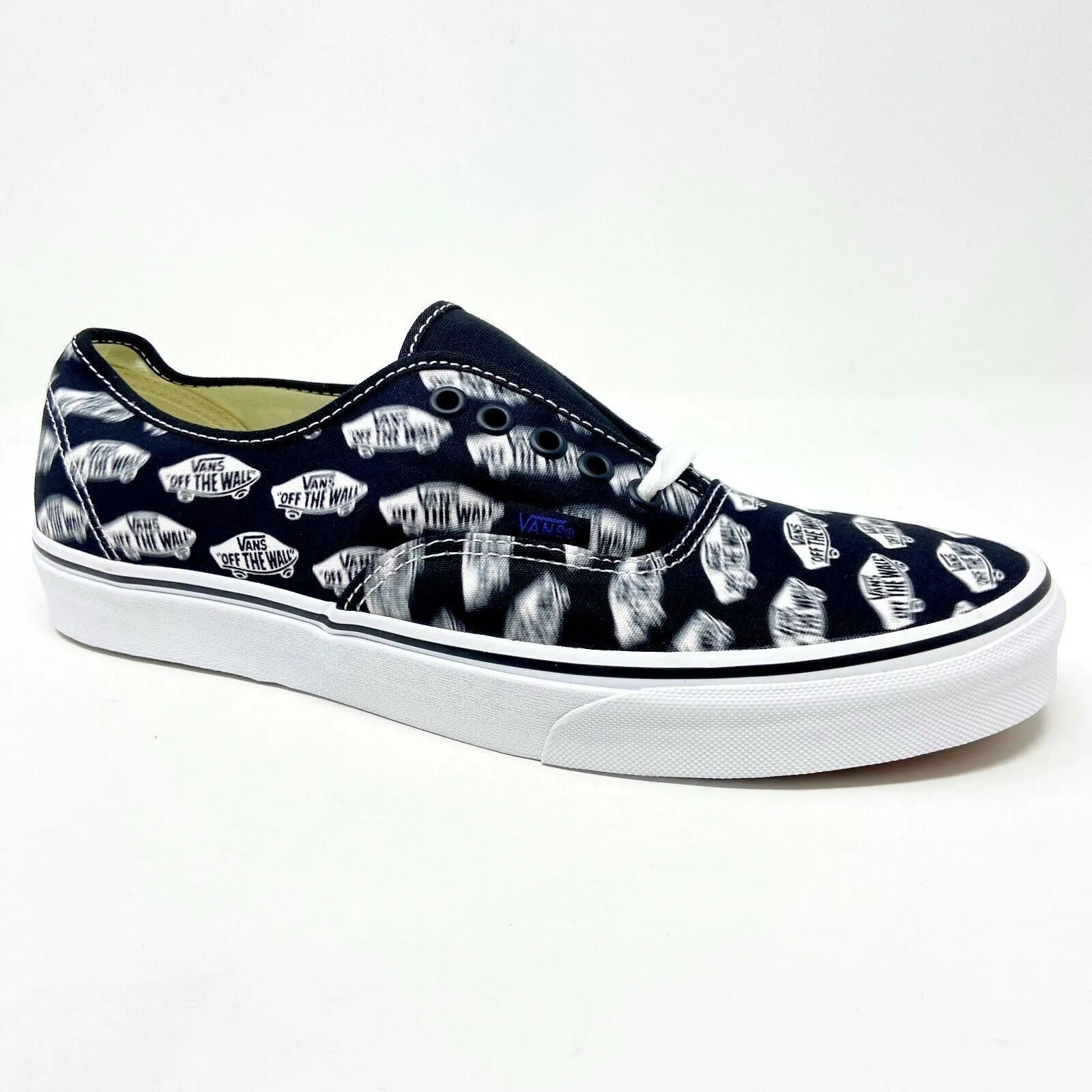 Casual Shoes To Kid Vans Authentic (Blue Boards) Black True White Faded Logos Mens Casual Shoes