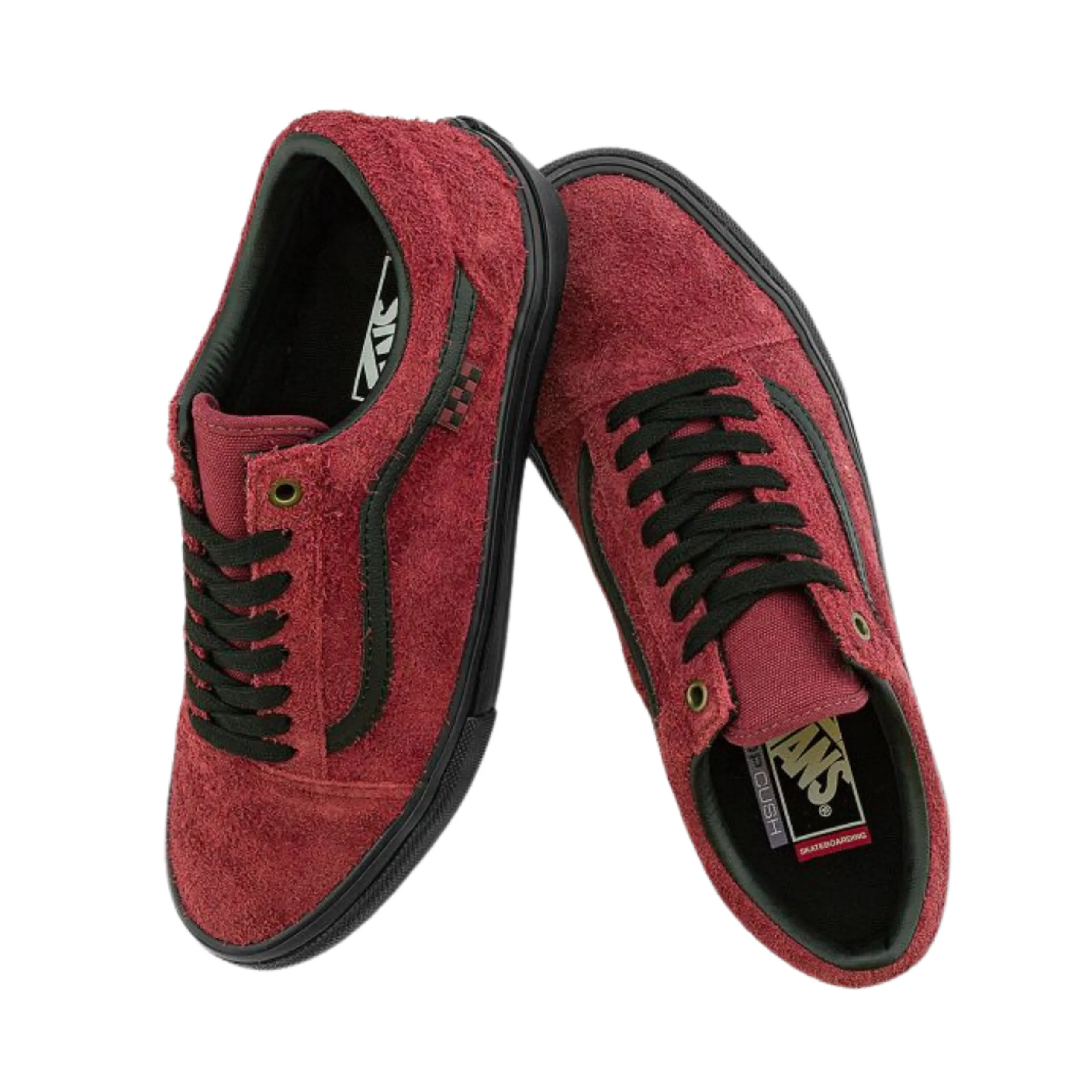 Ice Skate Vans Skate Old Skool Shoes - Hairy Suede Black / Burgundy