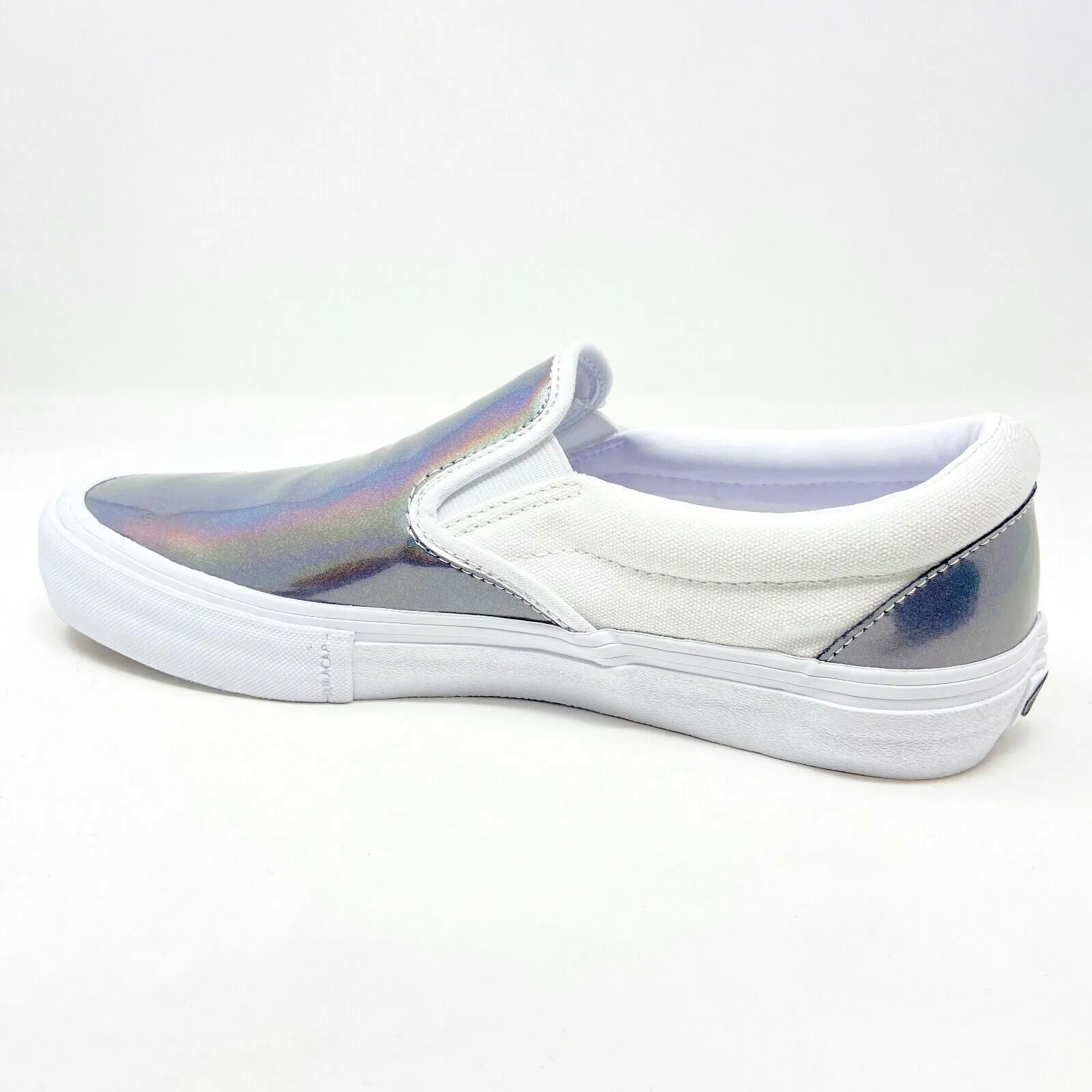 Vans Slip On Pro (Iridescent) Silver True White Mens Laceless Casual Shoes New Styles Casual Shoes