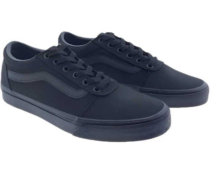 Vans Women's Ward Canvas Sneakers  Black/Black Silver Sneakers Classic