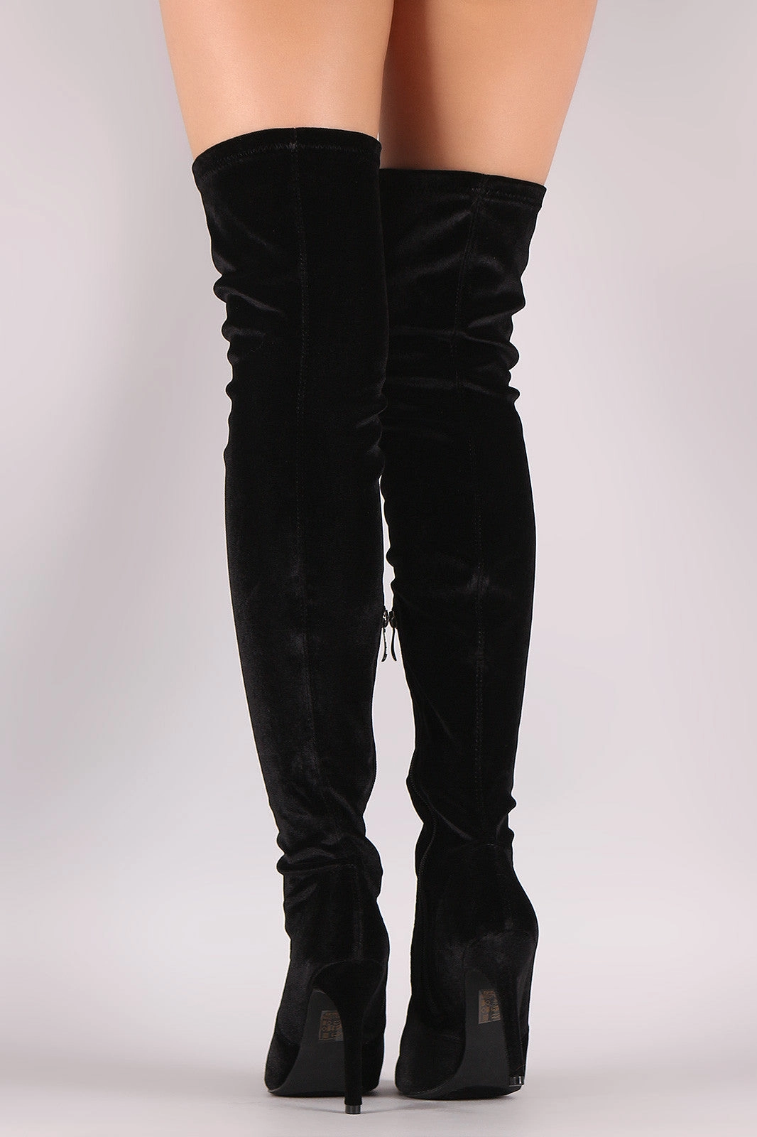 Insoles High Heels Velvet Pointy Toe Stiletto Over-The-Knee Boots