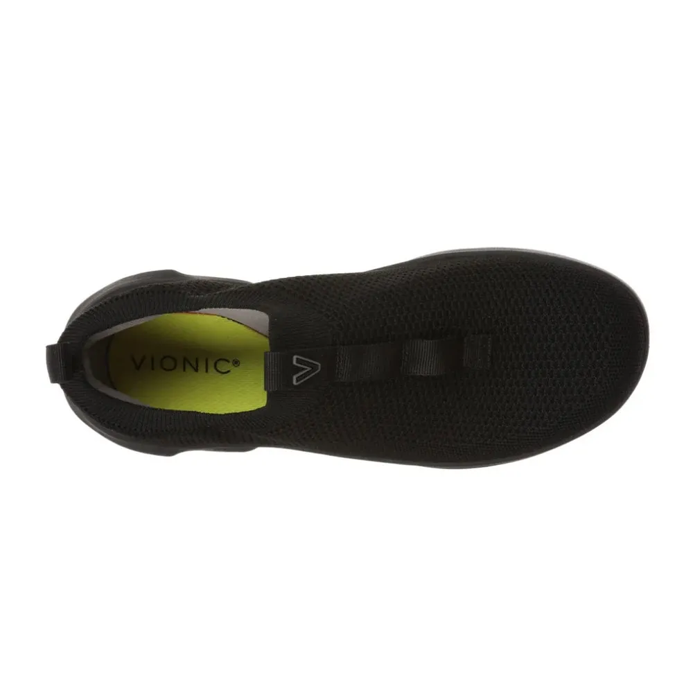 Vionic Womens Advance Slip-On Black Sneakers  Orthotic Comfort Walking Shoes with Arch Support, Lightweight & Easy On/Off Design Straye Sneakers