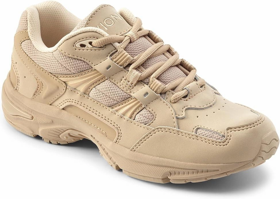 Florsheim Francisco Cap Toe Oxfords Vionic Women's Walker Classic Shoes  Taupe, Orthotic Arch Support, Comfortable Walking Sneakers