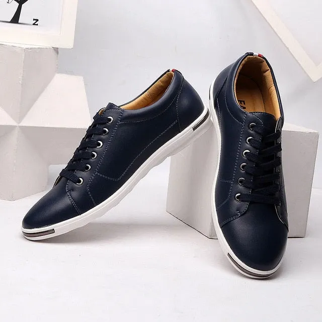 Casual shoes men 2019 new hot fashion pu leather male solid shoes comfortable lace-up flats men sneakers zapatos de hombre