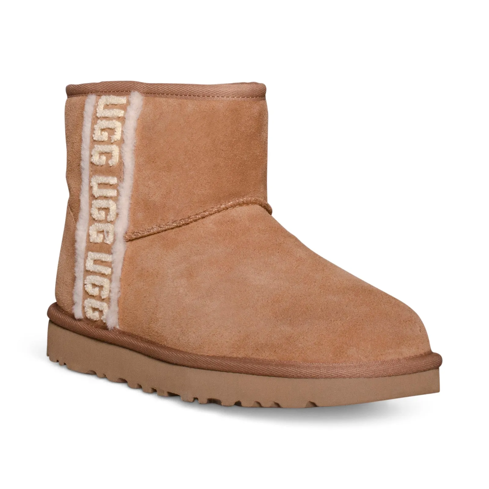 UGG Classic Mini Shearling Logo Chestnut Boots - Women's Wing Chukka Boots