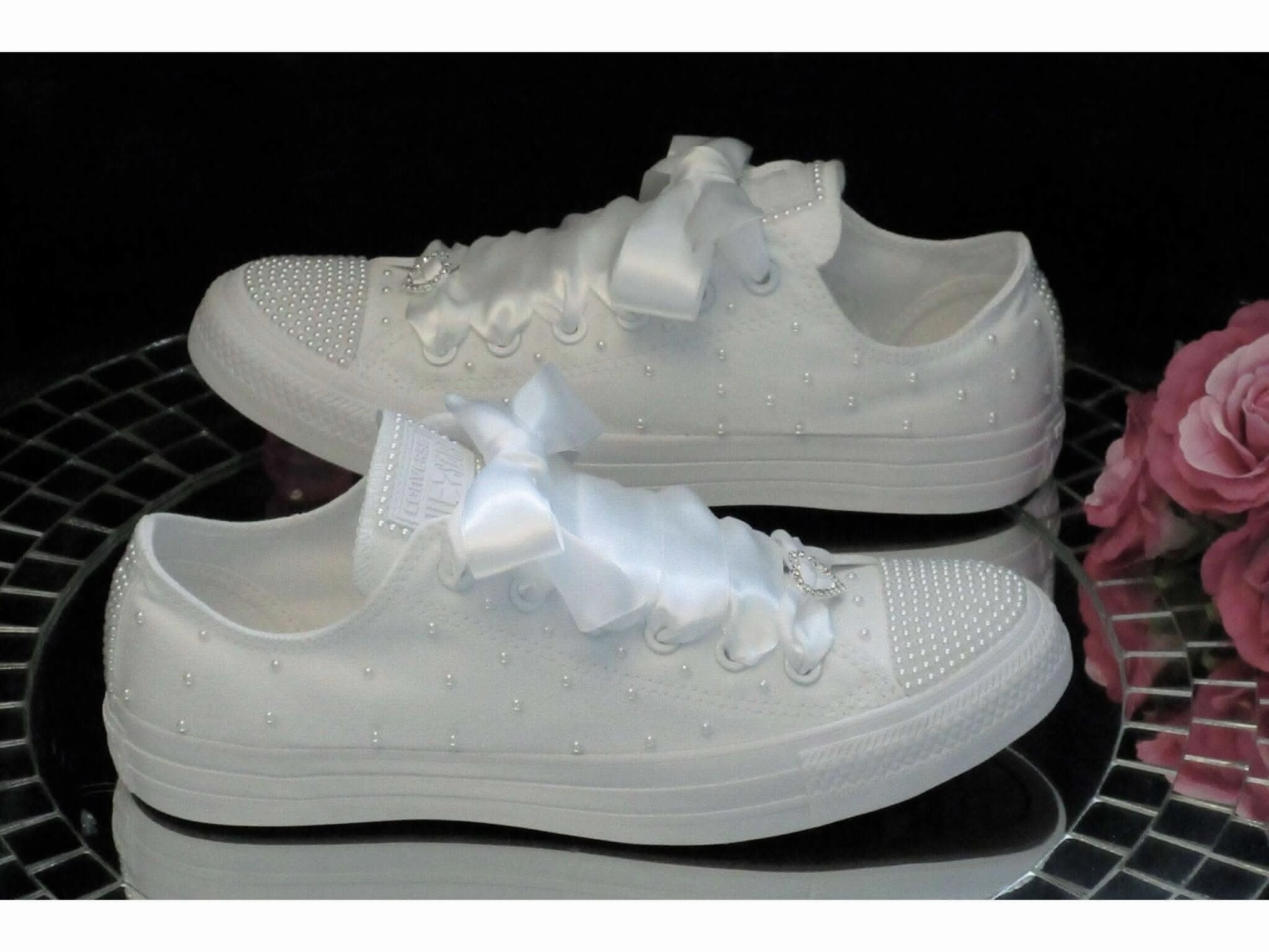 White Pearl Wedding Converse Police Oxfords