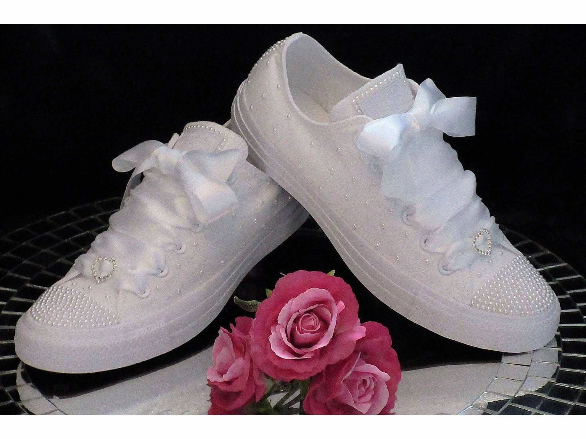 Golden Oxford White Pearl Wedding Converse