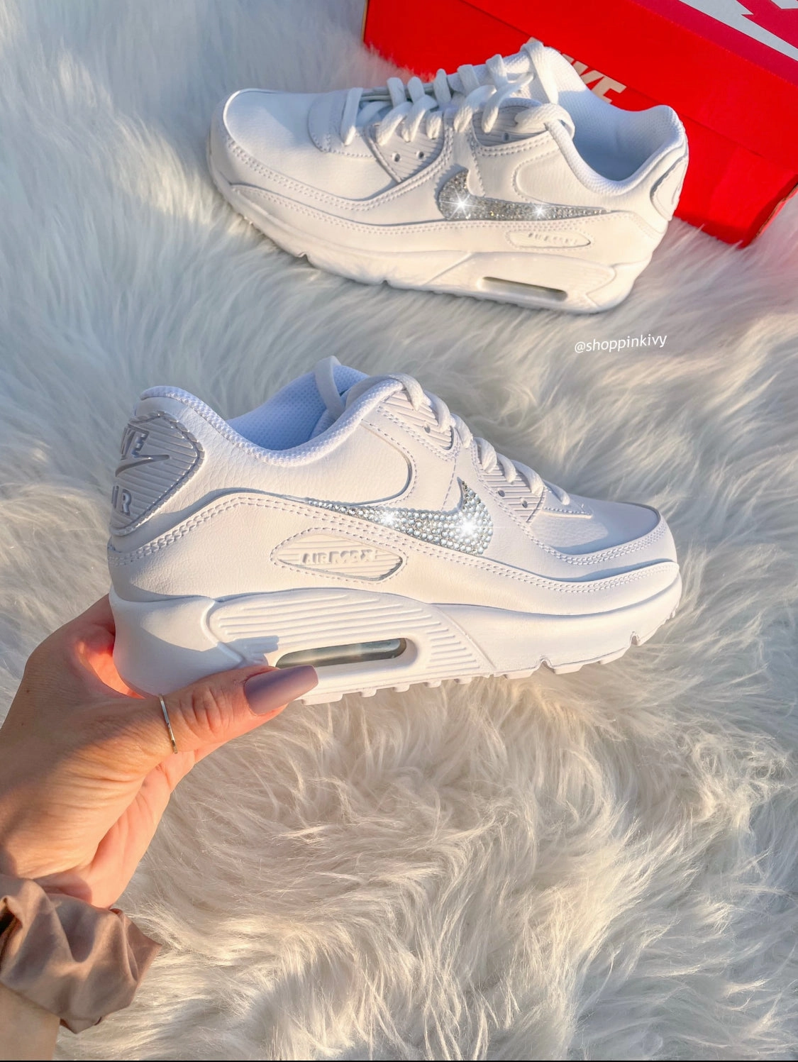 White Swarovski Nike Air Max 90 Nike Air Max Speed Turf Shoes