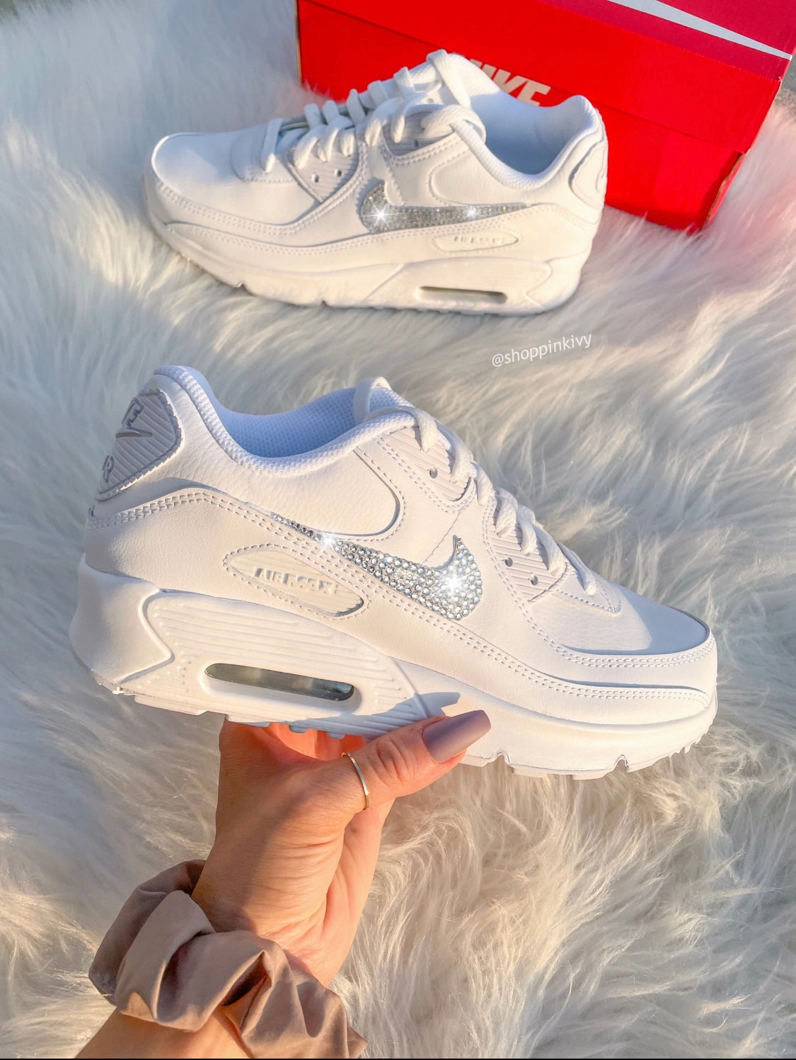 Nike Sports White Swarovski Nike Air Max 90