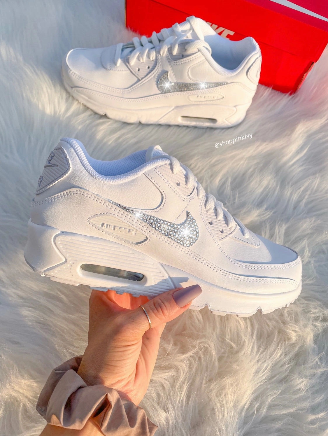 White Swarovski Nike Air Max 90 Nike Shoes Best For Walking