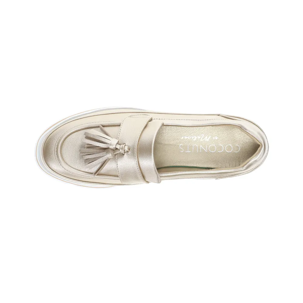 Patent Platform Loafers Tess Metallic Platform Loafers