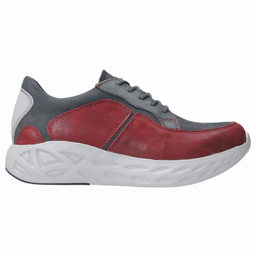 Wolky Bounce Cherry Red Combi Leather Sneaker (Women's) She Wears High Heels And I Wear Sneakers