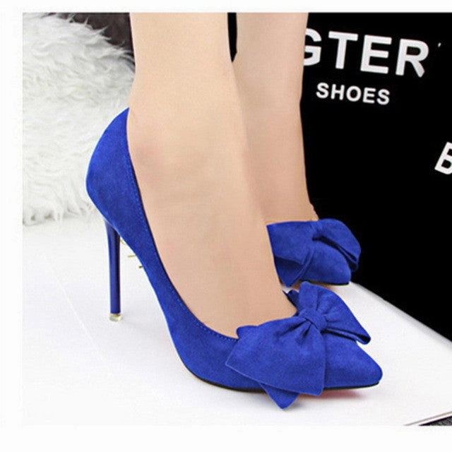 Women  High Heels Sexy Bow Pointed Toe