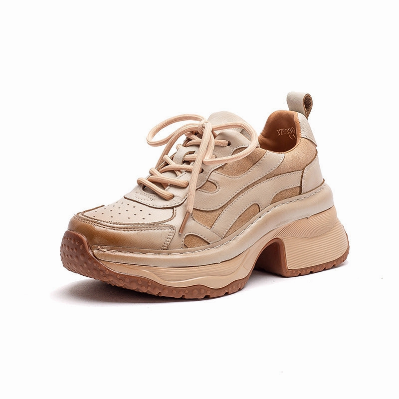 Women's Retro Quilted Leather Chunky Heel Casual Shoes Thigh High Lace Up Heels