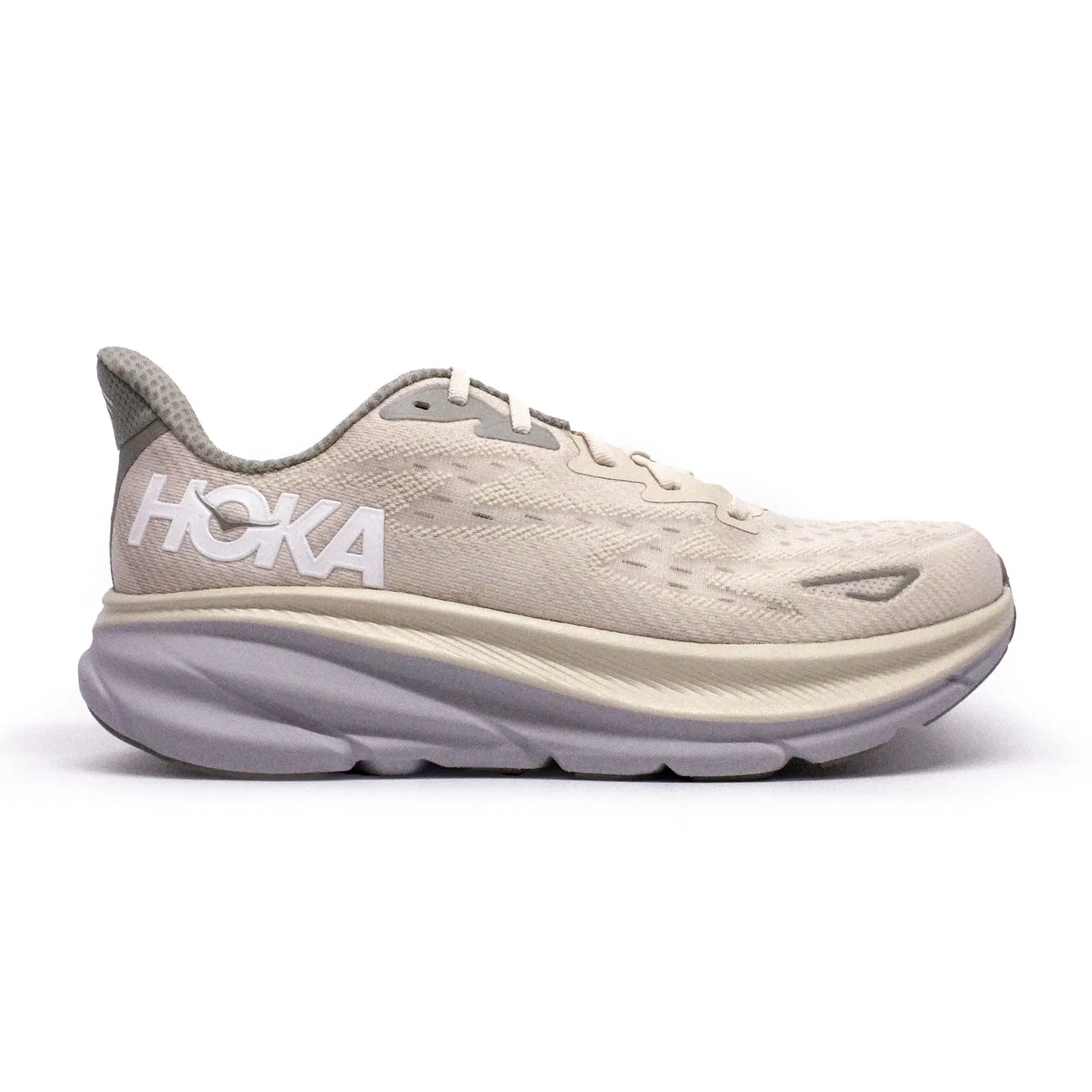 Hoka Clifton 9 Textile Men's Running Oat Milk Barley Trainers High Top Shoes