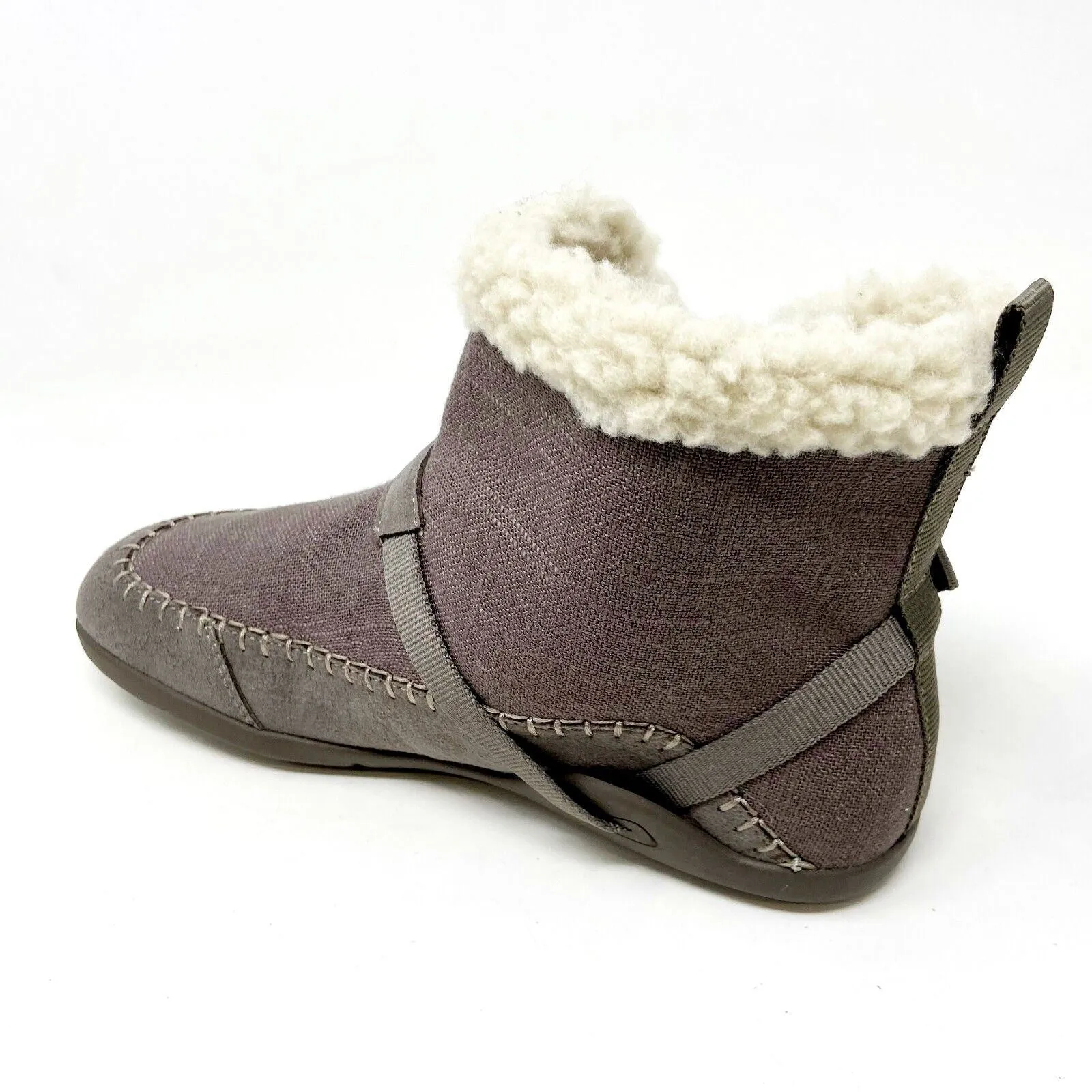 Xero Shoes Ashland Dark Taupe Womens Pull On Faux Fur Boots Best Water Resistant Work Boots